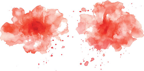 Red watercolor splash collection isolated on white background. Set of watercolor circles brash colorful watercolor on white background.