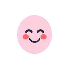 Pink Happy Face Emoji: Cute Smiling Expression for Design