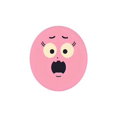 Fototapeta premium Pink Emoji: Shocked Face Expression Graphic