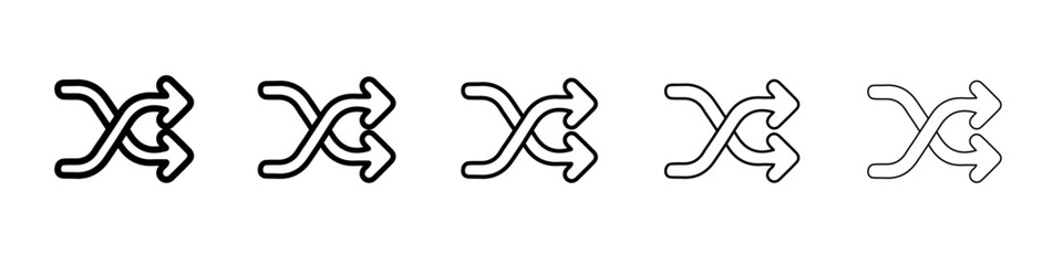 Shuffle icon Flat design on isolated background