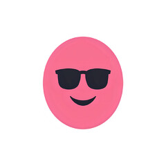 Pink Emoji Face with Sunglasses: Cool Summer Icon