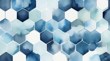 Abstract Blue Hexagonal Pattern, Digital Design, Modern Aesthetic