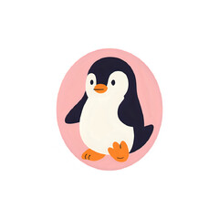 Cute Penguin Illustration: Pink Background, Animal Design