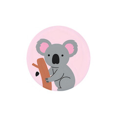 Charming Koala Illustration: Pink Background, Perfect for Kids