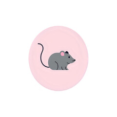Cute Mouse Illustration: Pink Background Graphic