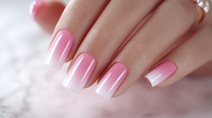 Pastel pink nails with a single delicate daisy painted on the ring finger, minimalistic and fresh for spring