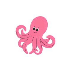 Pink Octopus Illustration: A Cute Cephalopod Design