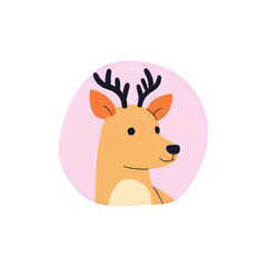 Cute Reindeer Illustration: Pink Background, Vector Graphic