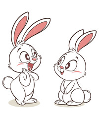 cute Bunny Cartoon Character