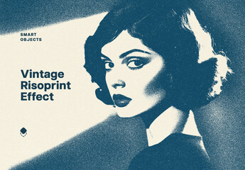 Vintage Risoprint Effect Mockup