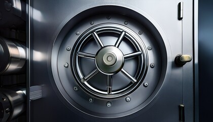 robust metallic safe door symbolizing banking security and fortification