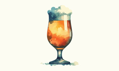free drink, watercolor mugs of beer