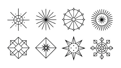 Modern Monochrome Radial Vector Icons