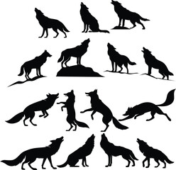 Lone Fox Silhouette Standing in a Misty Woodland Scene