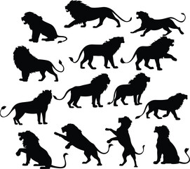 Roaring Lion Silhouette Jungle King Animal Vector for Cricut & Print, Safari Jungle King Silhouette for Digital Art & Crafts
