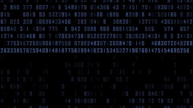Digital number codes on screen - Technology background