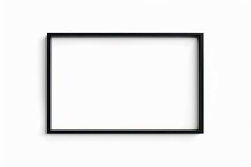 Empty Black Picture Frame Against a White Background