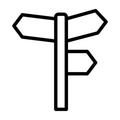 Street Sign Vector Line Icon Design