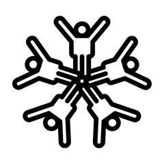 Diverse People Vector Line Icon Design