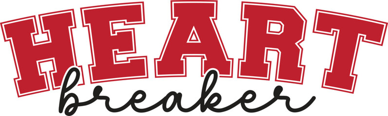 Heartbreaker Bold Red Typography Design for Apparel and Prints