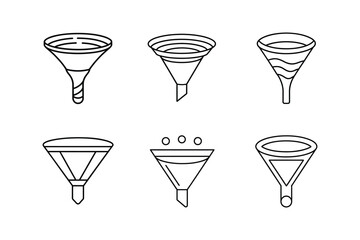 funnel visualization line art vector illustration