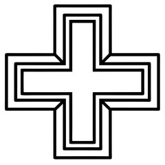 Obraz premium Medical Cross Symbol line art vector