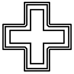 Obraz premium Medical Cross Symbol line art vector