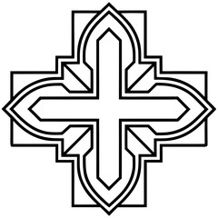 Obraz premium Medical Cross Symbol line art vector