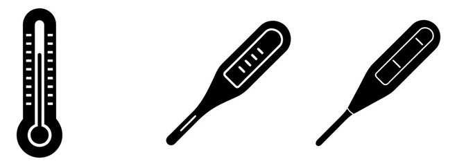 Check your temperature with these medical thermometers for health monitoring silhouette