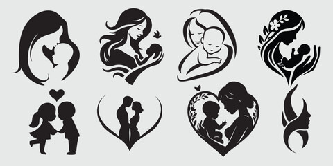 black and white silhouettes of the people