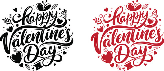Happy Valentine's Day Elegant Lettering Designs for Romantic Celebrations