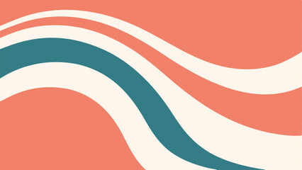 Retro wave graphic with teal coral and off white colors perfect for design projects