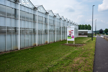 Obraz premium Anthurmiddendorp glasshouses gardening and organic growth company in Haacht, Flemish Brabant, Belgium