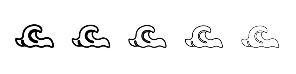 waves icon Flat design on isolated background