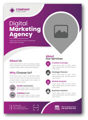 Digital Marketing Agency Flyer  Purple Theme Corporate Design Template