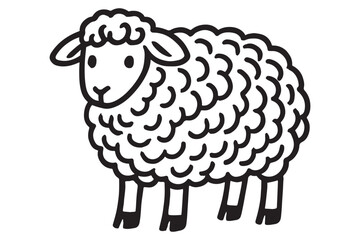 Adorable fluffy sheep with round wool and friendly face. Great for nature, farm, and wildlife  related designs.