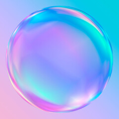 光り輝き反射するシャボン玉のCGイラスト