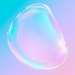 光り輝き反射するシャボン玉のCGイラスト