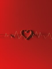 The background includes heartbeat line, minimalistic style