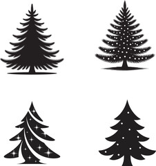Obraz premium set of vector christmas trees