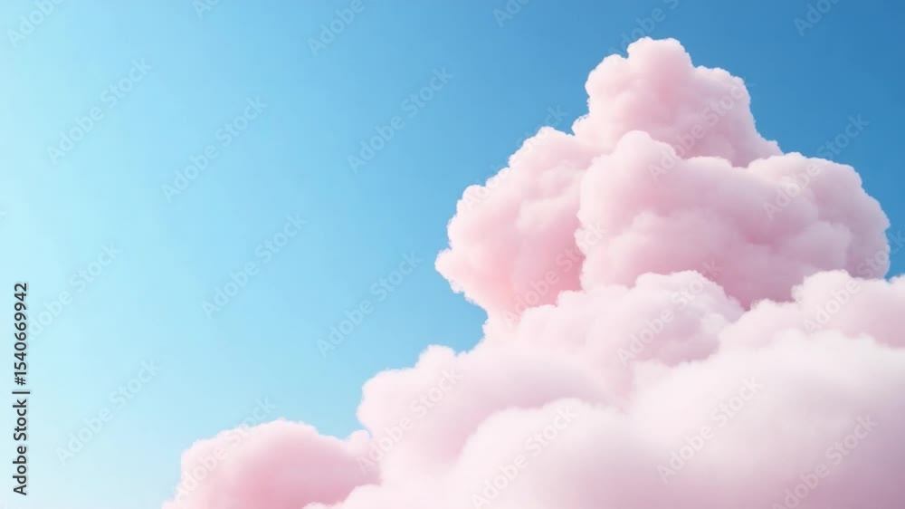 Poster pink clouds in sky: a mesmerizing image of fluffy pink clouds drifting lazily against a backdrop of 