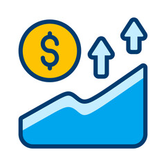 Obraz premium Financial growth illustration depicting an upward trend in business profits