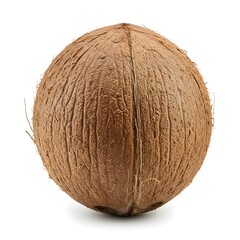 Exotic Coconut: A solitary coconut stands, capturing the essence of tropical fruits with a textured, detailed exterior, perfect for illustrating the bounty of nature.