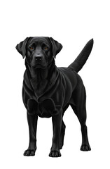 Front Facing Black Labrador Pet Dog Vector Art