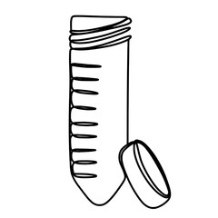 Conical centrifuge tube one line art drawing 