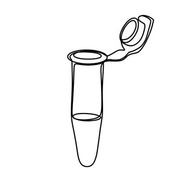 Eppendorf test tube one line art drawing 