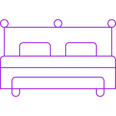 Double bed icon single icon vector illustration