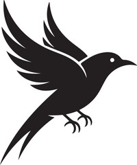 Obraz premium Bird flying side view vector illustration