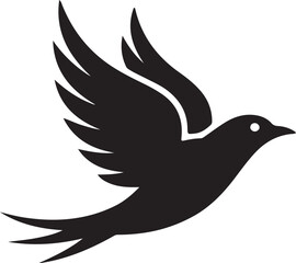 Bird flying side view vector illustration