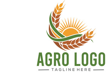 sun with leaf logo design idea 